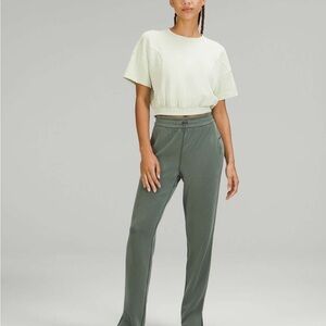 Lululemon Brushed Softstreme Split-Hem High-Rise Pant Smoked Spruce Size 14
